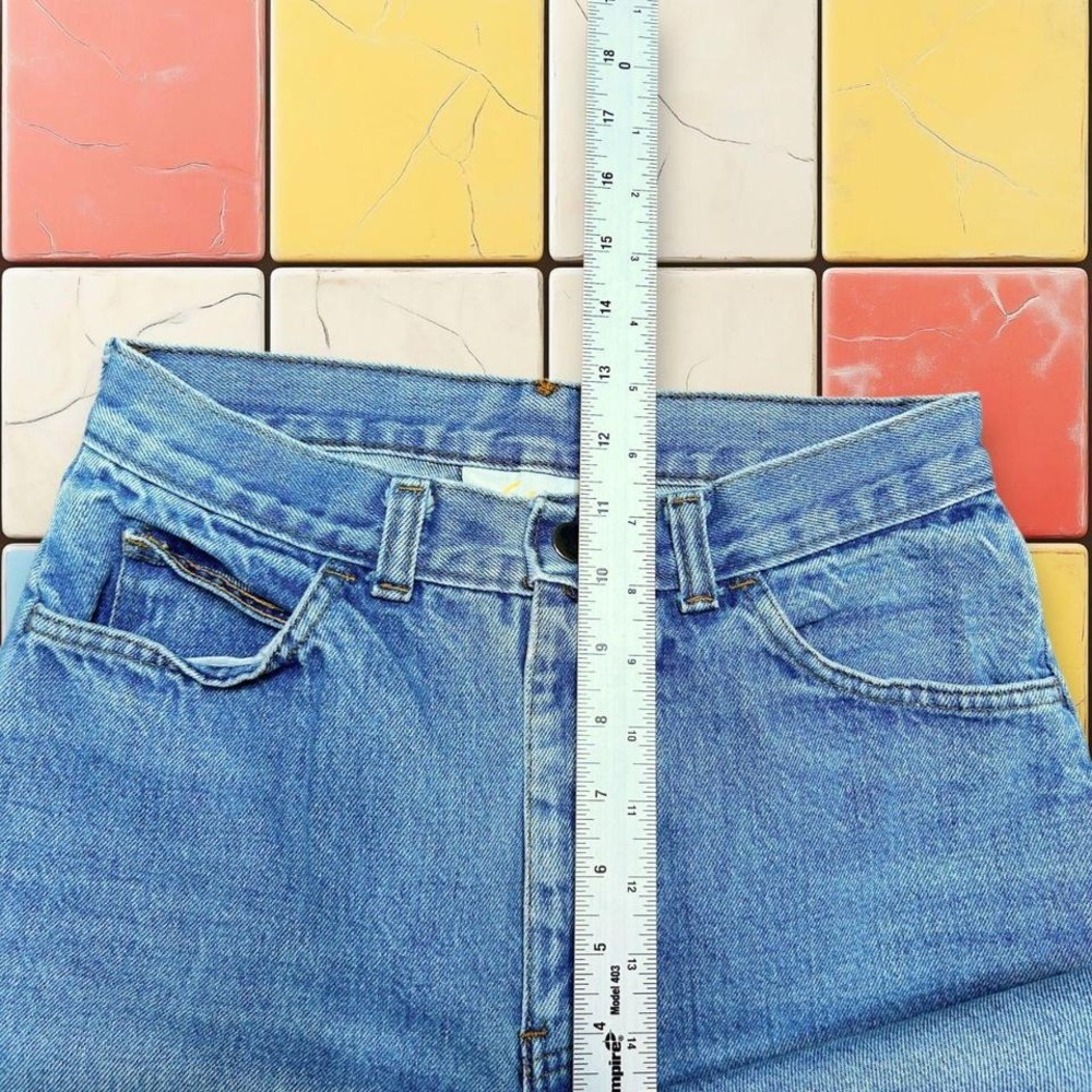 Vintage Express High Rise Jeans 90s Woman Blue 24 Small Denim Tapered USA Zipper - Picture 4 of 8